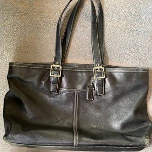 Coach Black Leather Shoulder Purse